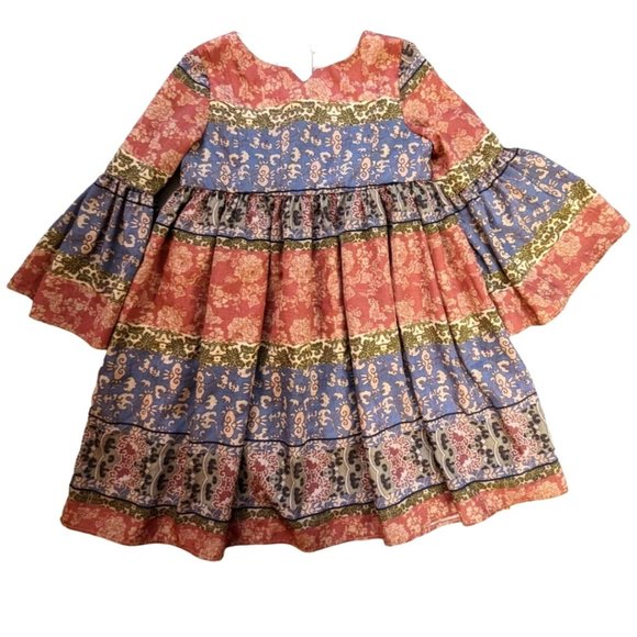 Pippa & Julie bell sleeve bohemian dress size Girls 4 - Picture 1 of 13